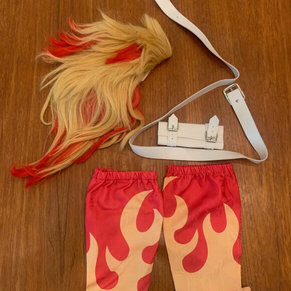 DokiDoki-SR Anime Demon Slayer Cosplay Costume Men Halloween Kyojuro Rengoku, L - Picture 7 of 14